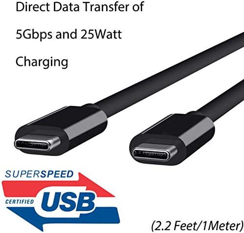 Cabo direto de USB tipo C Compatível com o cabo de dados com TOME LG FP3 com conectores USB-C de 2 5 Gbps duplos!
