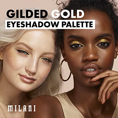 Milani Gilled Gold Hyper Pigmented Palette - 15 cores glamourosas, incluindo metálico, mattes, duocromes e ouro