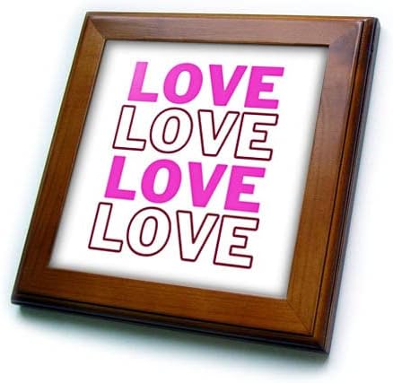 3drose Mary Aikeen- Love Quotes - Texto de amor, amor, amor, amor - azulejos emoldurados