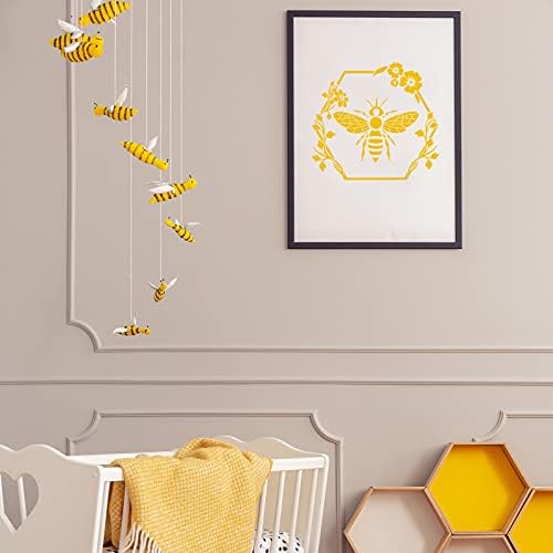 12 peças Modelo de estêncil de abelha Honeycomb Honey Stencils reutilizável Mylar Diy Bee Sweet Modelo bem -vindo aos nossos
