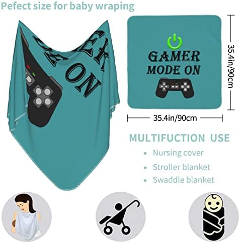 Modo de jogador no cobertor de bebê Recebendo para o carrinho de berçário de capa de recém -nascido infantil