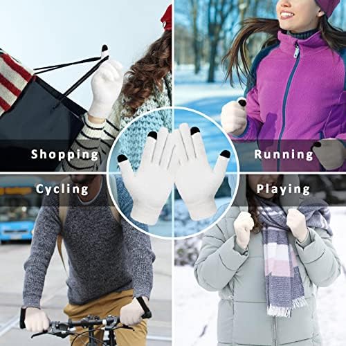 Luvas de clima frio de inverno para mulheres: luvas de malha quente para mulheres | Mensagens de texto para luvas ao