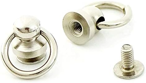 Bluemoona 50 conjuntos - botão de cabeça de latão plantado o anel de 3/8 de 10mm mm com parafuso