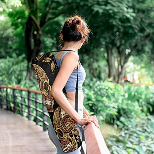 Bordado Bordeiro e Rosas Yoga Mat Bags Full-Zip Yoga Carry Bag para homens, Exercício de ioga transportadora com