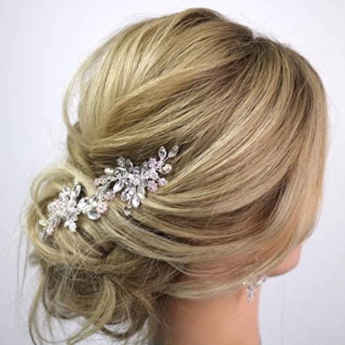 UNICRA Silver Bride Wedding Hair Pins Rhinestone Hair Bels Acessórios de cabelo Flor Cristal