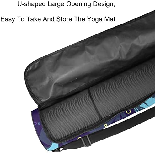 Llnsupply Yoga Mat Bag, Bolsa de ginástica de ioga com oxford durável - zíperes duplos, abertura grande em forma de U e correia ajustável, se encaixa na maioria dos tapetes azul escuro azul escuro