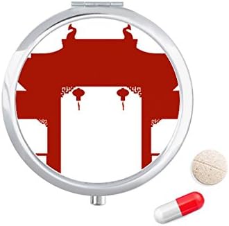 Esboço de cultura ilustração padrão de caixa de pílula Pocket Medicine Storage Dispensador de contêiner