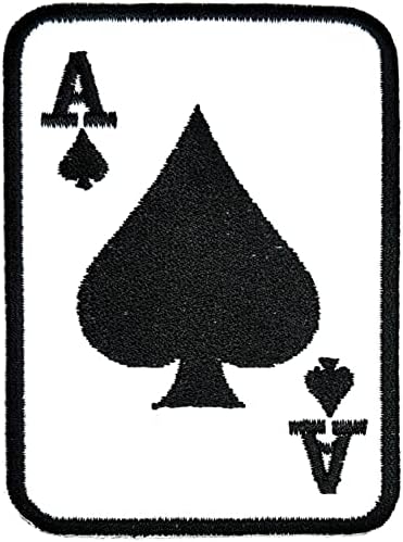 Kleenplus 3pcs. Ace of Spades Playing Cards Costure Ferro em Patch Appliques Applique Craft Roupas artesanais Vestido