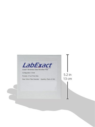 LabExact 1200380 grau F filtro de microfibra de vidro, vidro borossilicato sem fichas, 0,7 µm, 9,0cm