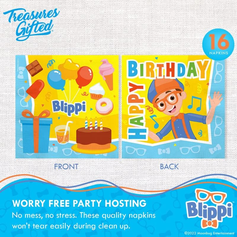 Tesouros Gifted Blippi Birthday Party Supplies - Serve 16 convidados - Blippi Party Supplies Complete Conjunto - Decorações de