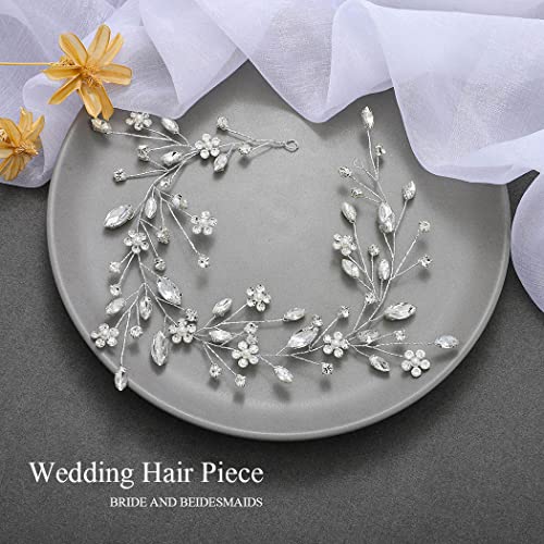 Jakawin Rhinestone Bride Wedding Hair Vine Crystal Hair Princip