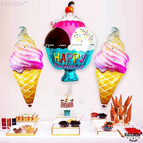 Kit enorme de balão de sorvete - 37 polegadas, decorações de festas de sorvete | Balões de sorvete para decorações de