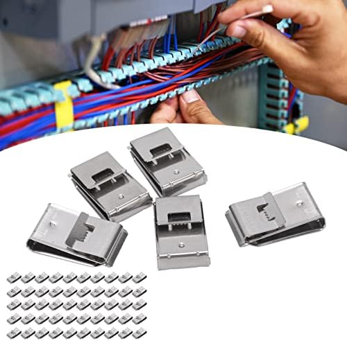 Clipes de cabo do painel solar, 50pcs de aço inoxidável clipes de cabos fotovoltaicos de aço clipes de arame da estrutura para gerenciamento