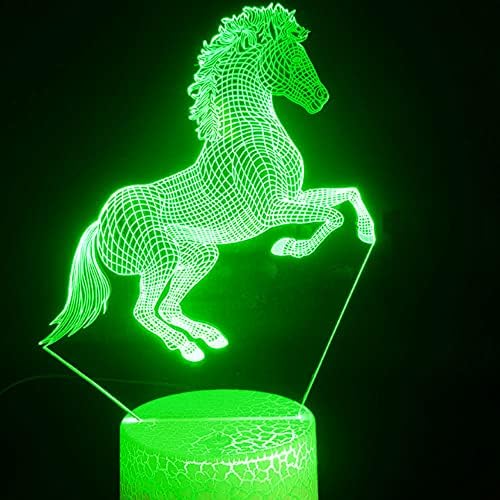 Molly Hieson 3D Horse Night Light Led Touch Decor Decor Tabel