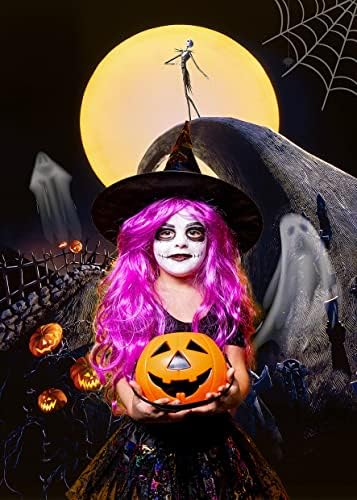 AiiKes 5x7ft Halloween Baskdrop Nightmare Antes do pano de fundo do Natal para Halloween Pumpkin Moon Ghost Skull Birthday