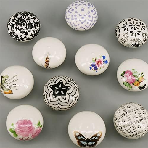 Botões de cerâmica vintage rfxcom com botões de gabinete de pintura gaveta puxar botões decorativos pintados gaveta de móveis de cozinha