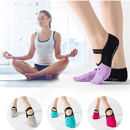WPYYI Ladies Grip Yoga Socks Sports Training Ballet Pilates Tights Selas de desenhos animados fofos