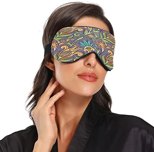 Kigai Sleep Eye Mask for Men Women Light Block Night Sleeping Blackfold com cinta ajustável Soft respirável conforto ocular capa para viajar Yoga Nap Floral Pattern