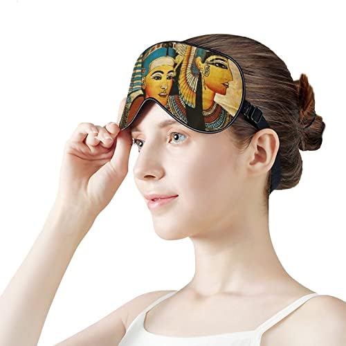 Retro antigo egípcio máscara de sono máscara macia tampa de máscara de olho de olhos vendados eficazes com cinta ajustável