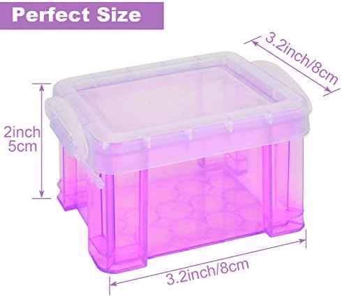 CertBuy 24 Pacote pequena caixa de armazenamento de plástico 3 × 2,5 × 2 polegadas, caixas de artesanato pequenas empilháveis ​​com