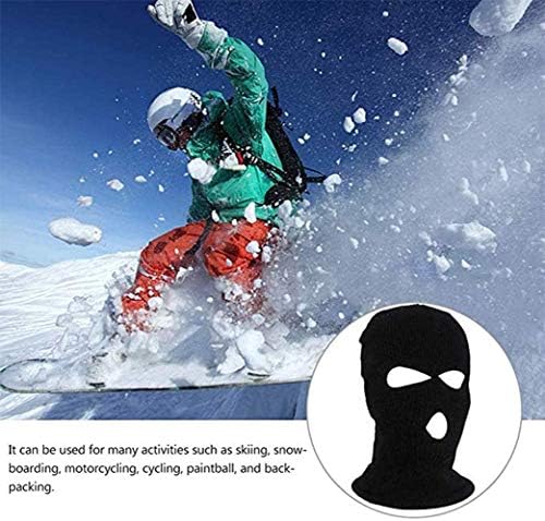 Máscara de malha de malha de inverno de 3 buracos, esportes ao ar livre máscara de esqui balaclava quente para adultos
