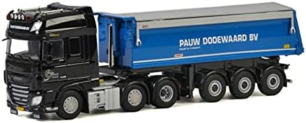 Para DAF XF Super Space Cab My2017 6x2 Twin Steer - Tipper Trailer Non Direção 01-2780 1/50 Modelo Diecast Truck