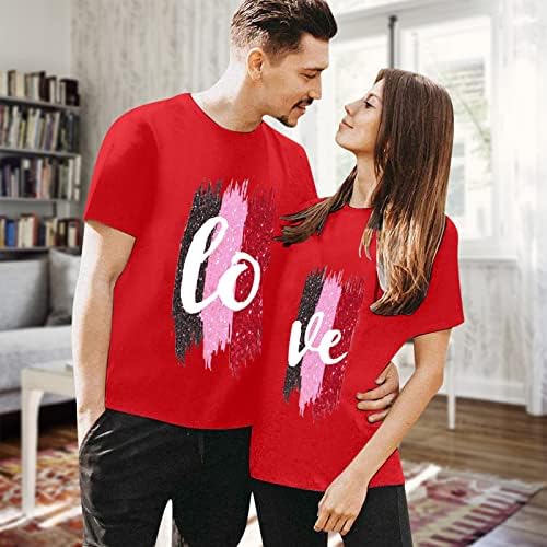 Manga longa Camada de camada de camada de camada superior camiseta gráfica casal combinando camisa curta manga de tripulante camiseta top