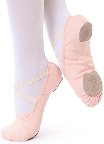 Sapatos de balé para mulheres meninas, sapatos de dança de chinelos de balé em tela para crianças adultos para crianças adultos