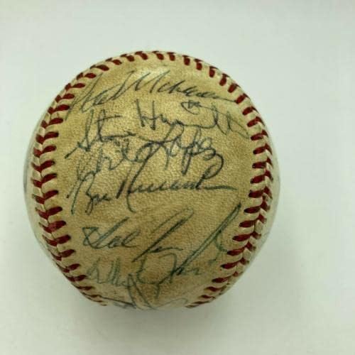 Mickey Mantle 1965 A equipe do New York Yankees assinou o jogo usado no beisebol JSA COA - MLB Autografed Game Usado