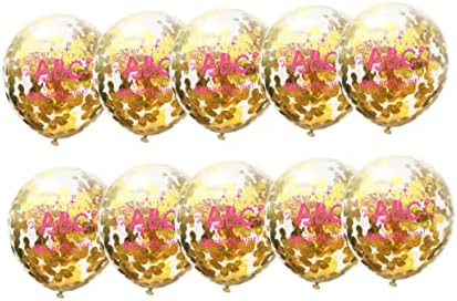 Bestoyard 20pcs 12 decoração de guirlanda balões claros balões de látex de volta aos balões de balões de 12 polegadas de 12 polegadas com suprimentos de festas de confete de papel dourados decoram lantejoulas de grinaldora campus