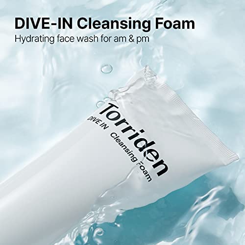 Torriden Dive-in Cleansing Foam Face Wash 5.07 FL OZ, Hidratando o limpador facial diário para todos e a pele sensível, com ácido