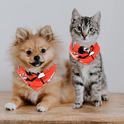 2 embalagem de cachorro pequeno bandana quadrada lenço de lenço de lenço de lenço resfriamento tecido durável impressão única ajuste ajustável para cães pequenos ou médios cachorros gatos