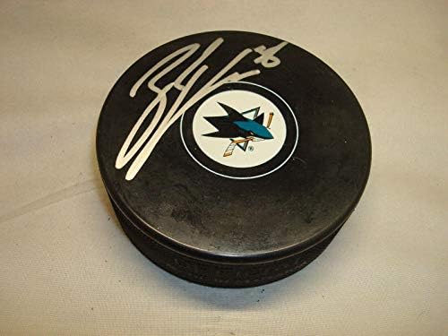 Bracken Kearns assinou San Jose Sharks Hockey Puck autografado 1a - Pucks autografados da NHL