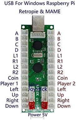 SJ@JX 2 jogadores Arcade Jogo Diy Kit Arcade Joystick Controller Teclado mecânico Switch Retropie Raspberry Mame Button
