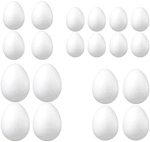Nuobesty 20pcs ovos de espuma de páscoa pintando ovos brancos sólidos criando ovos brinquedos em branco graffiti ovo de ovo diy ovo ornamento