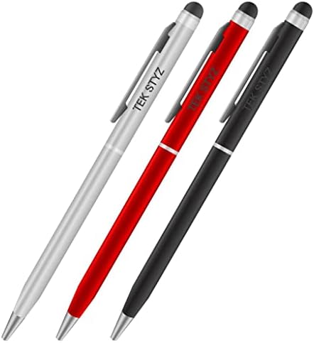 Pen de caneta Pro para o UiKool I240 com tinta, alta precisão, forma mais sensível e compacta para telas de toque [3 pacote-preto-silver]