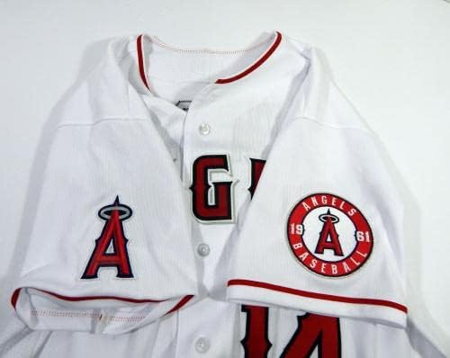 2022 Los Angeles Angels Tyler Wade #14 Jogo emitido White Jersey DP44457 - Jogo usou camisas MLB