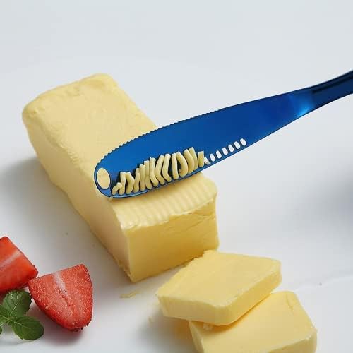 Faca de manteiga de manteiga de manteiga de aço inoxidável com orifício com orifícios queijo faca pão com geléia de assado em gadgets de cozinha creme de leite