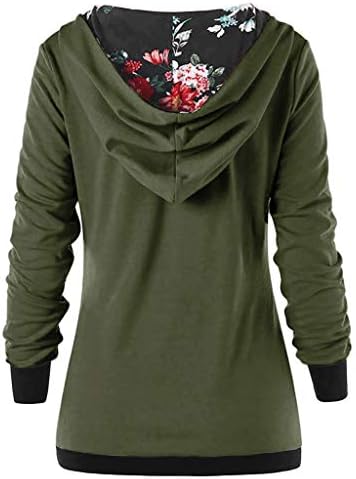 JPLZI Women Casual Pullover Hoodies para Mulheres, Selto Jumper Plaid/Floral Jumper, Tops Bodycon Blouse Blouse Blouse