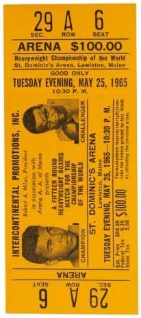 1965 Muhammad Ali vs Sonny Liston Phantom Punch Boxing Combine Orange Full Ticket - Bilhetes de boxe