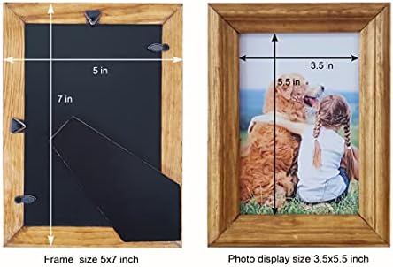 EQ DECO FRAMAMENTOS DE IMAGENS 4X6 - Exibição de foto de madeira de faia natural para quadro de quadro e moldura de parede de alta definição de vidro - conjunto de 2