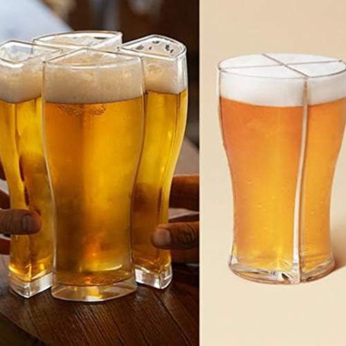 Dbylxmn Double Glass Coffee 4 em 1 Material de plástico de acrílico Friends Holiday Holiday Drink Beer Mug Still Products