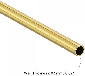 tubo redondo de latão de uxcell 5 mm od 0,5 mm espessura de parede de 100 mm de comprimento tubo 4 pcs