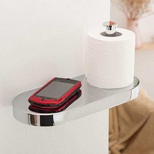 Adquirir suporte de papel higiênico- com prateleira, suporte de rolo de vaso sanitário duplo, cabide de papel de rolo de montagem na parede com armazenamento de telefone celular