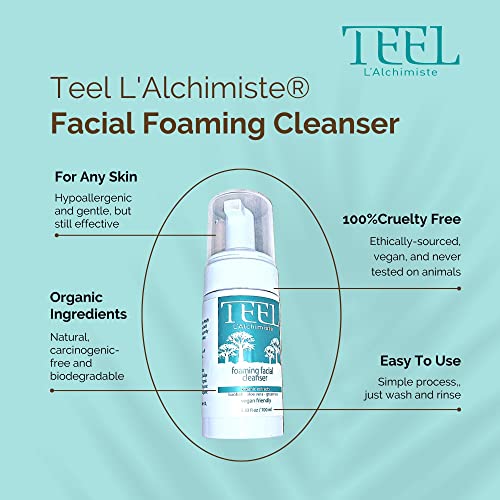 Lavagem do rosto Teel - Cleanser facial espumante, lavagem diária de rosto para pele oleosa, aloe vera, extrato de chá verde, amigável