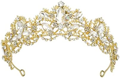 Coroa de casamento barroco de Bmirth coroas de noivas e tiaras Crystal Bride Crown Fantas