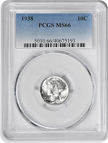 1938 p mercúrio centavo pcgs ms66