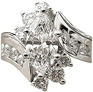 Mulheres lindas diamantes irregulares grudos de ringsilver anéis de zircônia jóias de noivado de casamento 6 10 Anéis Preppy