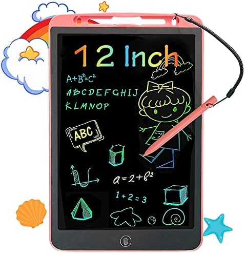 Beipegin Kid LCD Writing Tablet, 12 DOODLE PAD E PROFIGO COLORIO DE TELA DE TELA, RODO DE TRABELHO DE TRAVAÇÃO DE