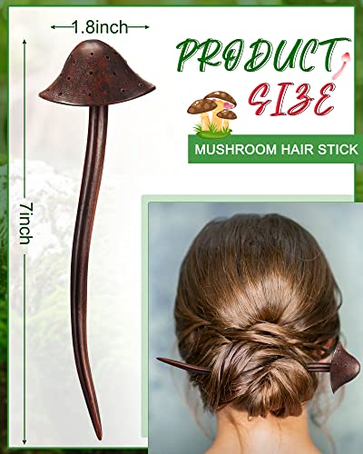 2 PCS Cabelo de cabelos de cogumelo Becos de cabelo de Natal para cabelos de cabelo chineses longos para mulheres paus de cabelo meninas para pãe